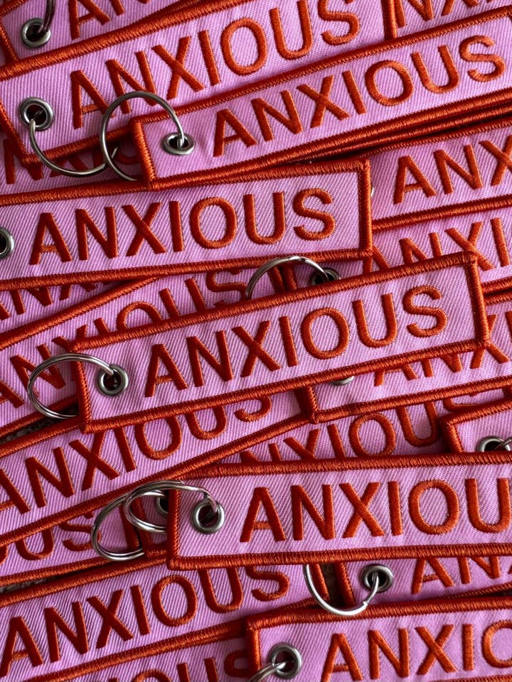 Llavero Bordado Ansioso para venta al por mayor de Unexpected Flair