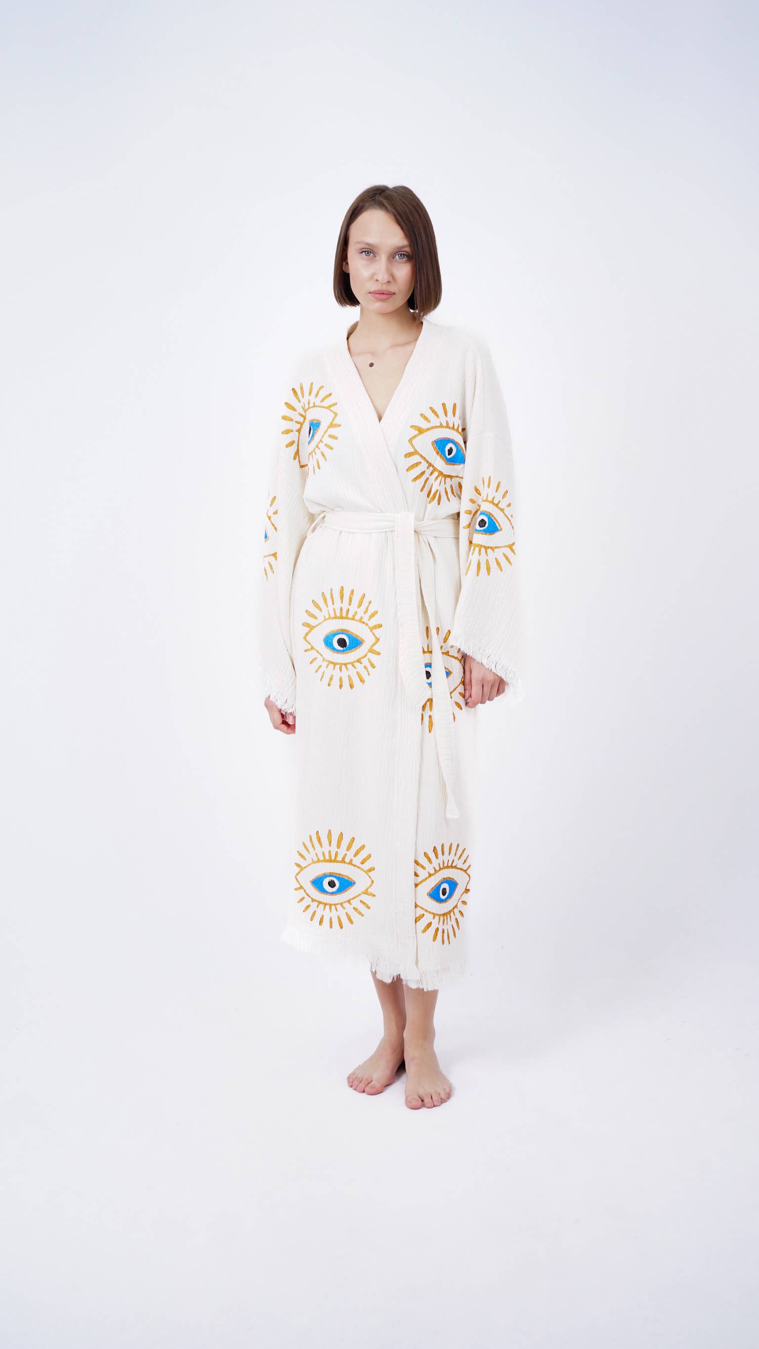 Bodho - Wholesale Kimono - Dames - Handgemaakte Boho Festival Kimono met Boze Oog, Boho Strandkleding5