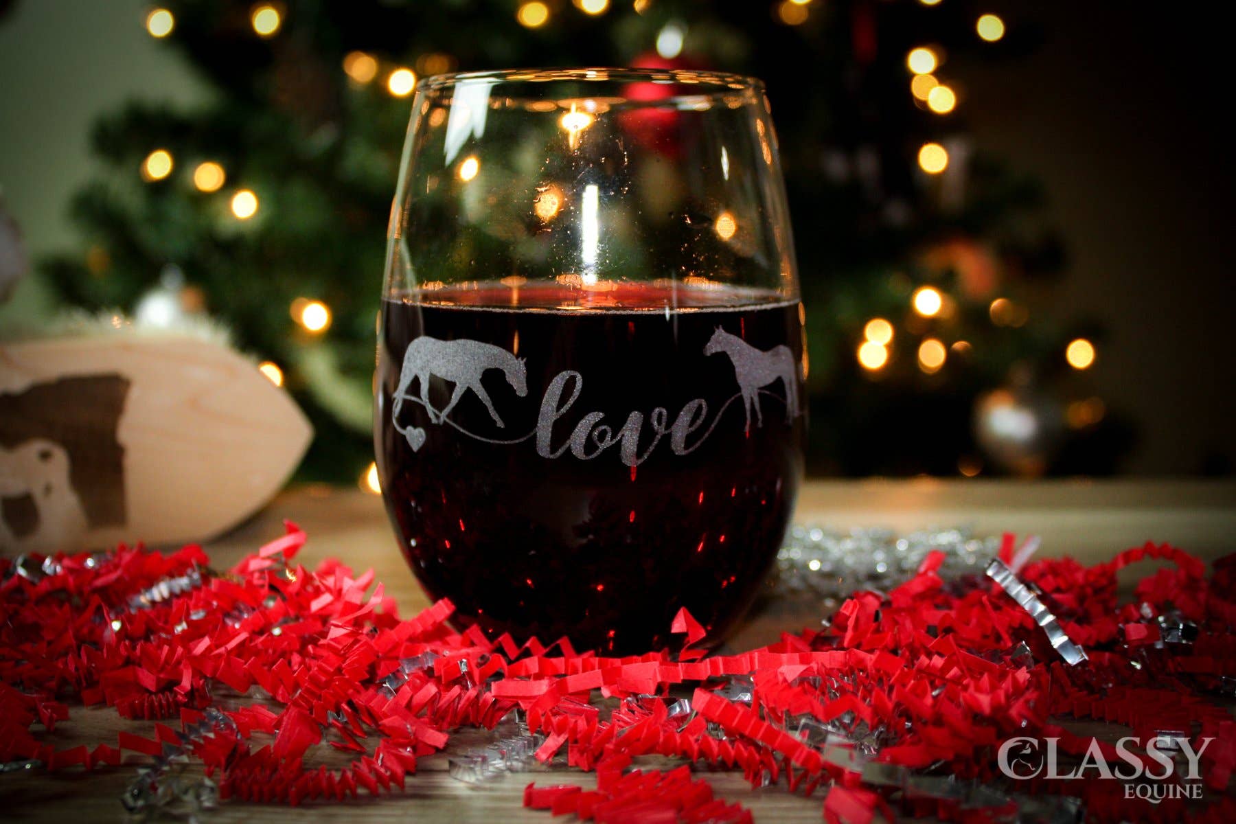 Classy Equine - Wholesale Wine Glass - Quarter Horse Love Stemless Wine Glass3
