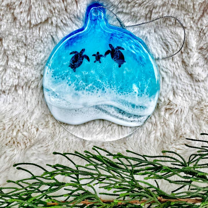 TBM Creations LLC - Wholesale Ornament - Resin Ocean Ornaments - Sea turtle variety | Beach Christmas6