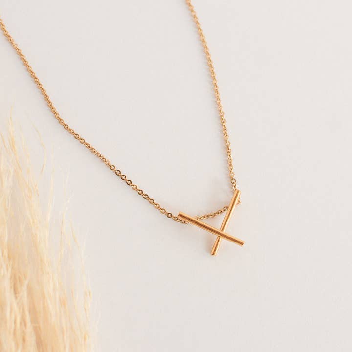 Mini Golden X halsband för wholesale av Grace & Flux LLC