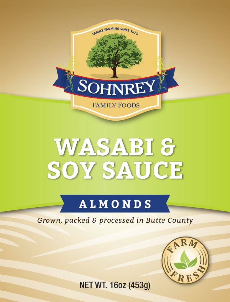 Sohnrey Family Foods LLC - Wholesale Nuts - Wasabi & Soy Almonds 6 oz4