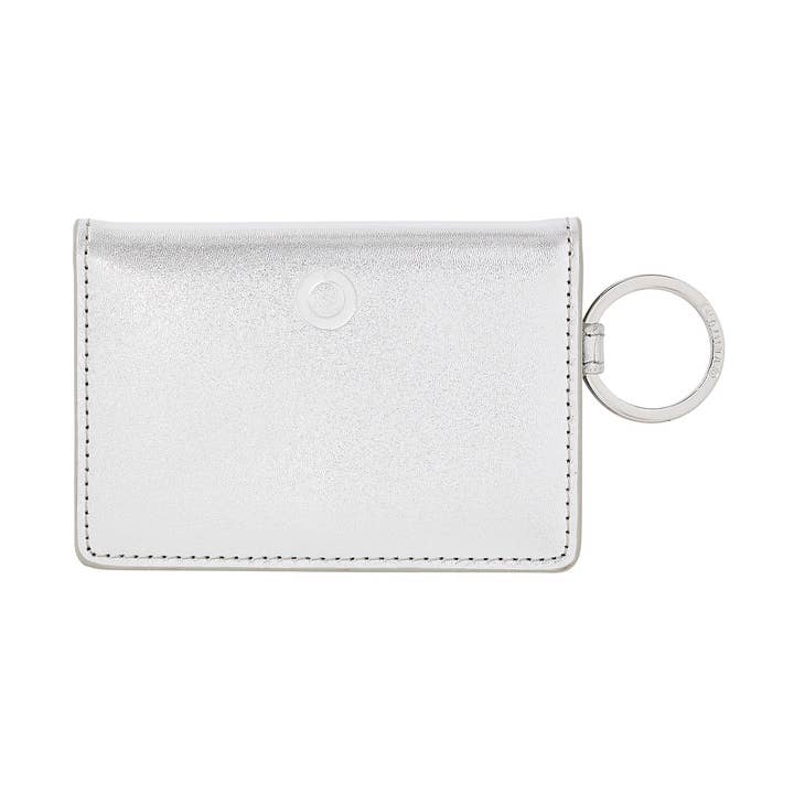 Keychain Wallet - Silver Leather ID Case for wholesale by Oventure
