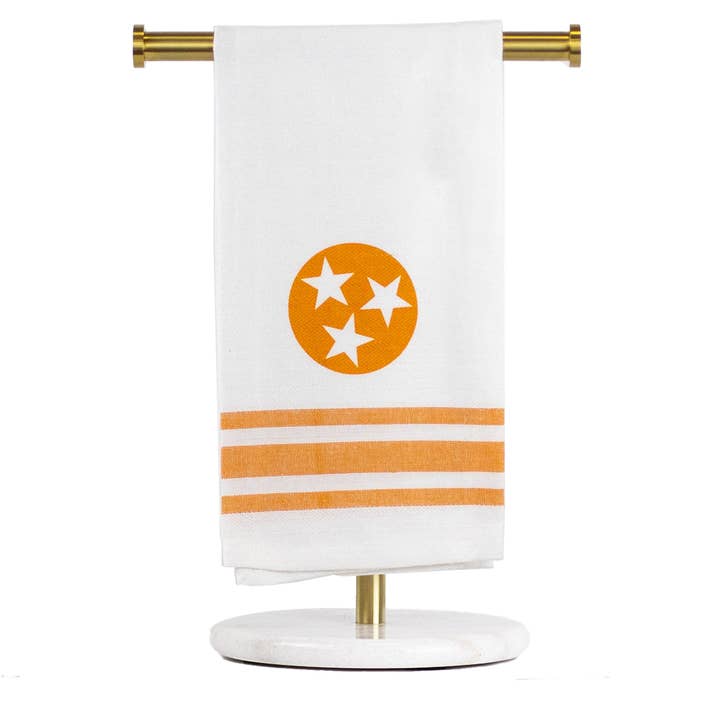 The Royal Standard - Wholesale Hand Towel - Tennessee Star Hand Towel White/Orange 20x28