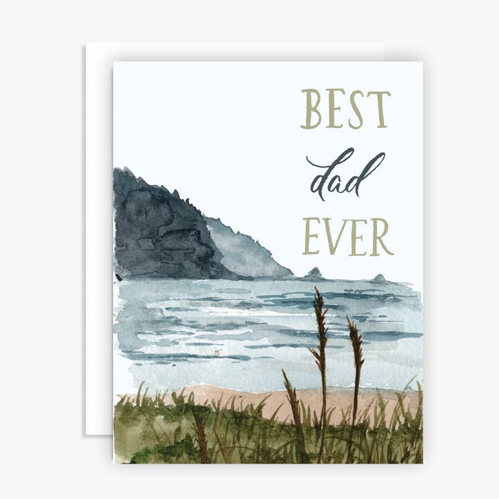 Best Dad Ever Father's Day Watercolor Greeting Card for wholesale by The Scribblist
