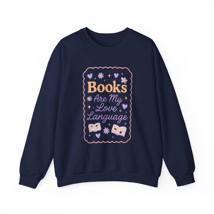 MagicMerchEmporium - Wholesale Graphic Sweatshirt - Women's - Books Are My Love Language Cute Heart Sweatshirt7