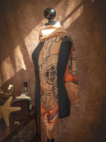 Tauchen Octopus Schal Steampunk viktorianischen Cthulhu Schal für den Großhandel von Costurero Real