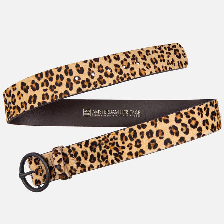 Amsterdam Heritage Leather Belts, Bags, Jackets & Apparel - Wholesale Belt - Women's - Pip Hair | Full Grain Animal Print Leather Belt for Women