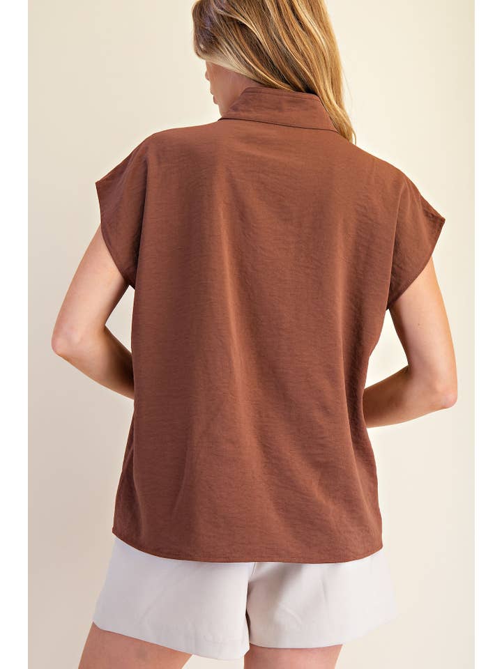 Glam - Wholesale Blouse - Women's - Round Neck Open Neckline Blouse
19