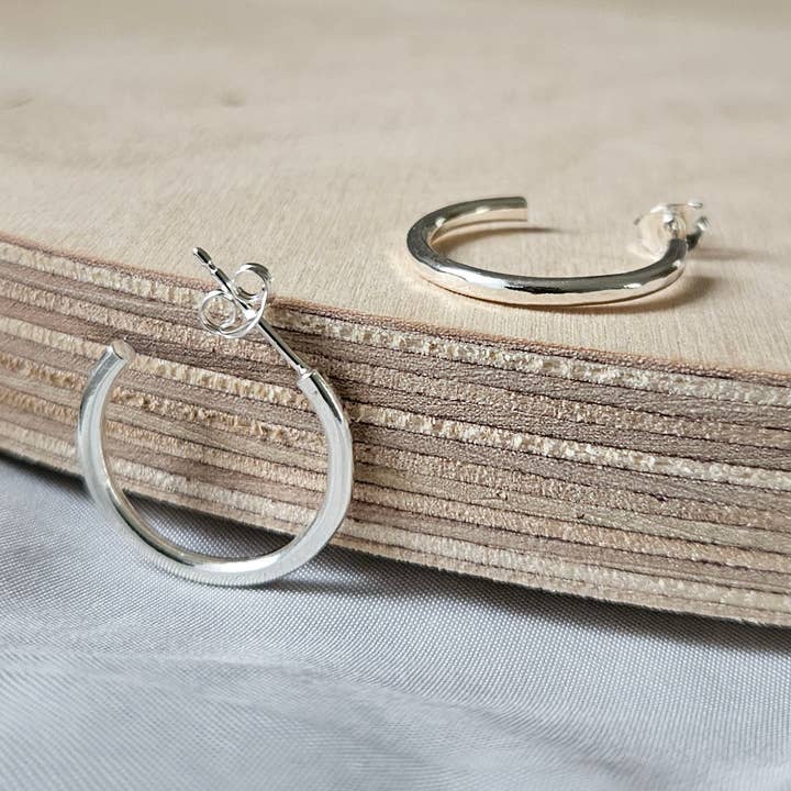 Hammered Hoop Studs for wholesale by Fawn And Rose