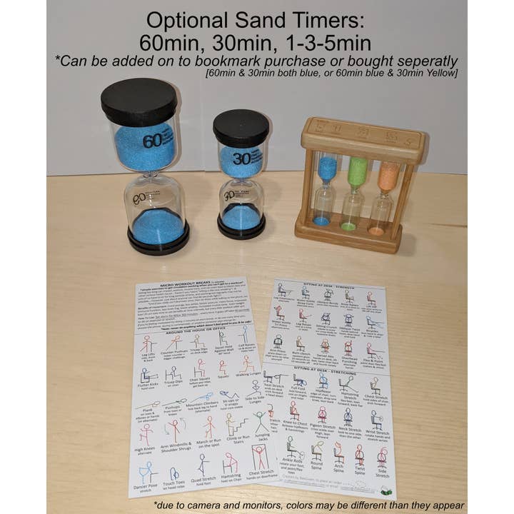 BeeGreen & CraftsPlannersPlus - Wholesale Bookmark - NEW~ Micro Workouts Bookmark - Keep Moving, 1minute workouts2