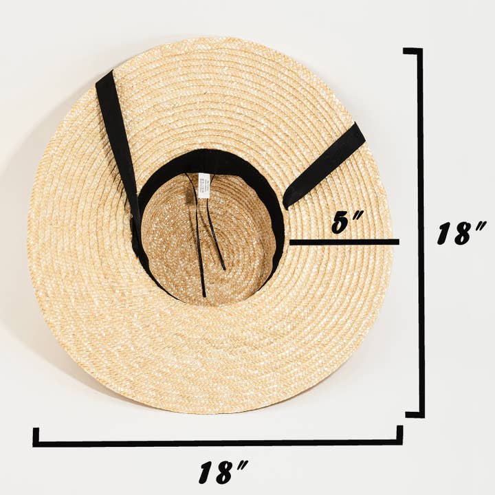 Collections by Fame Accessories - Wholesale Straw Hat - Women's - Straw Weave Ribbon Bow Chin Strap Sun Hat
