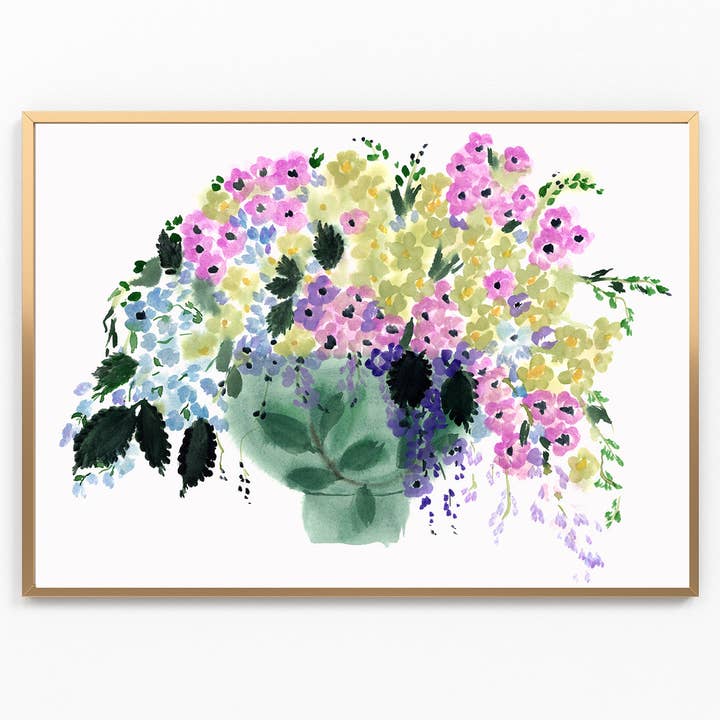 Mini Florals in a Vase | Art Print for wholesale by Ramya Art Design