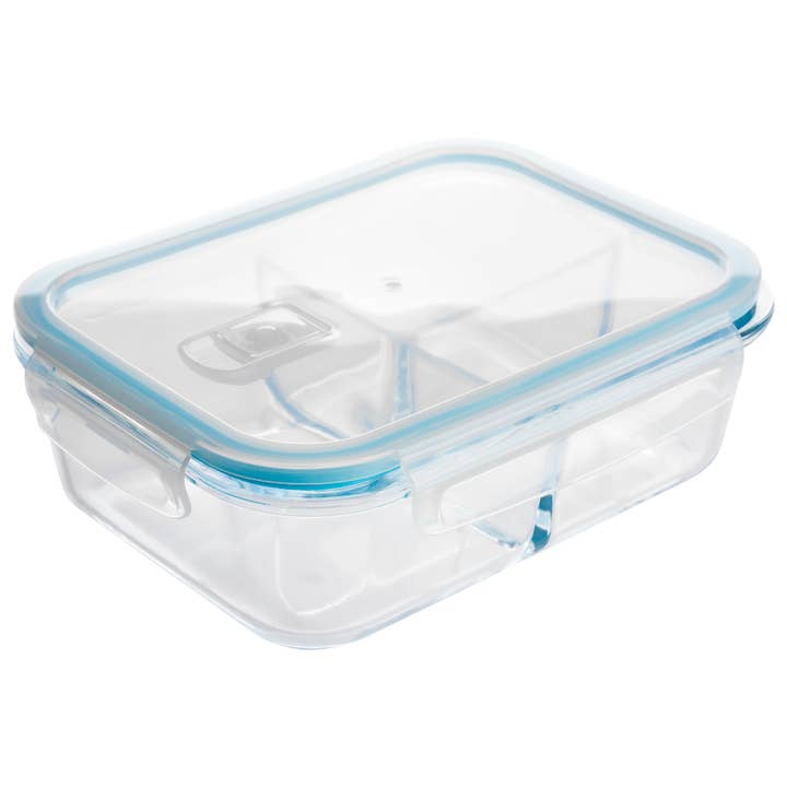 Lexi Home - Wholesale Food Storage Container - 51 oz. Glass Lock & Seal Containers with 3-Compartments