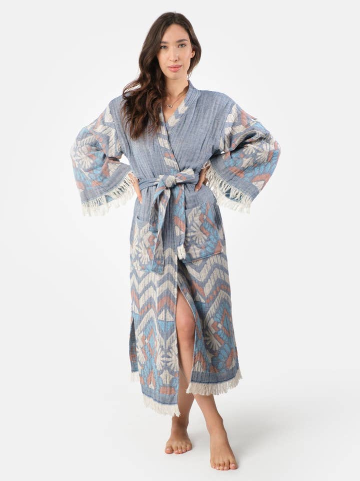 Roupão Perissa - Azul por atacado de MARSIKOH