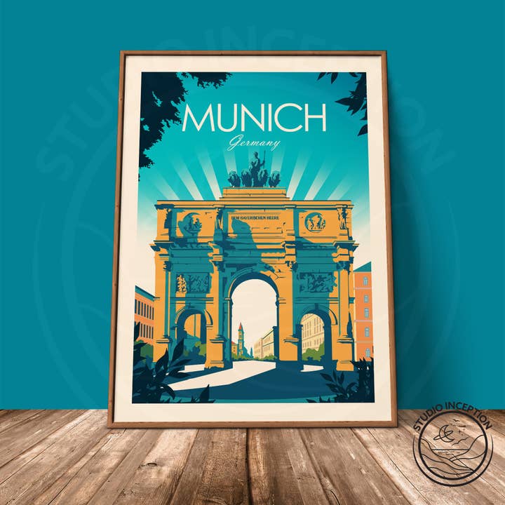 Impression de style traditionnel, Munich, Allemagne pour la vente par Studio Inception