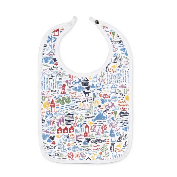 Martha's Vineyard Round Baby Bib for wholesale by Joy Street