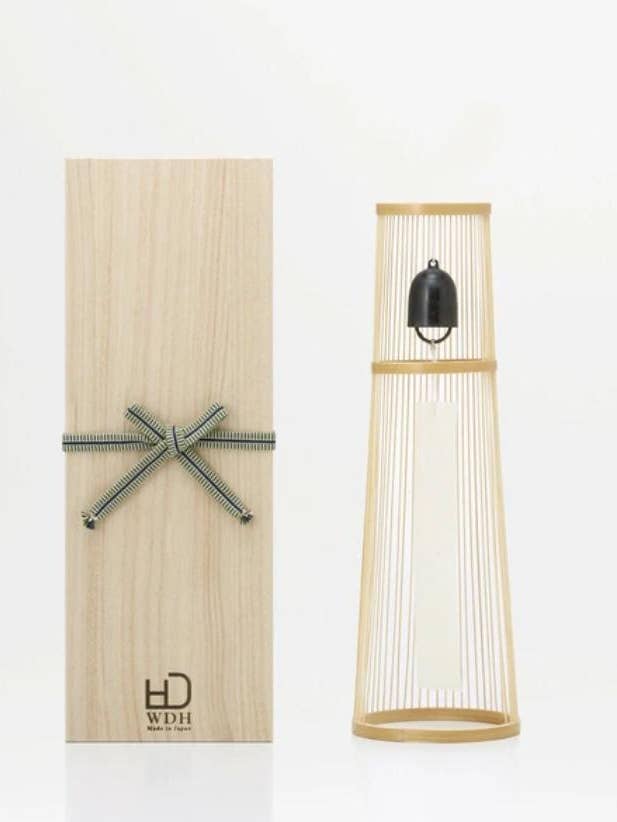 Japanese Brass Wind Chime with Bamboo Stand Handmade Decor for wholesale by 「FUNJI」In Japan