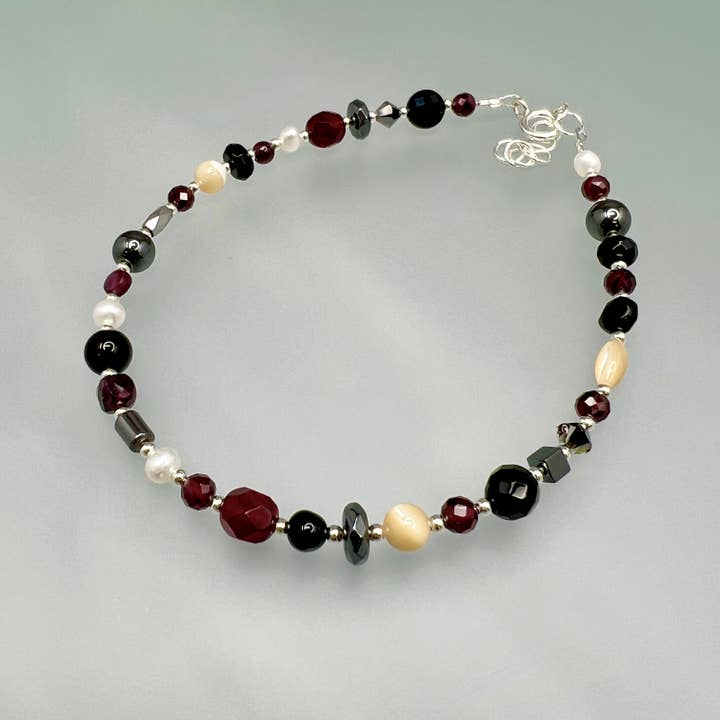 Tornozeleira de pedras preciosas granada por atacado de Oreb Lram Fine Casual Jewelry