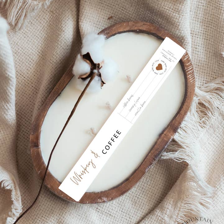 Whiskey & Coffee - 3 Wick Natural Wood Dough Bowl for wholesale by Cedar Mountain Candle