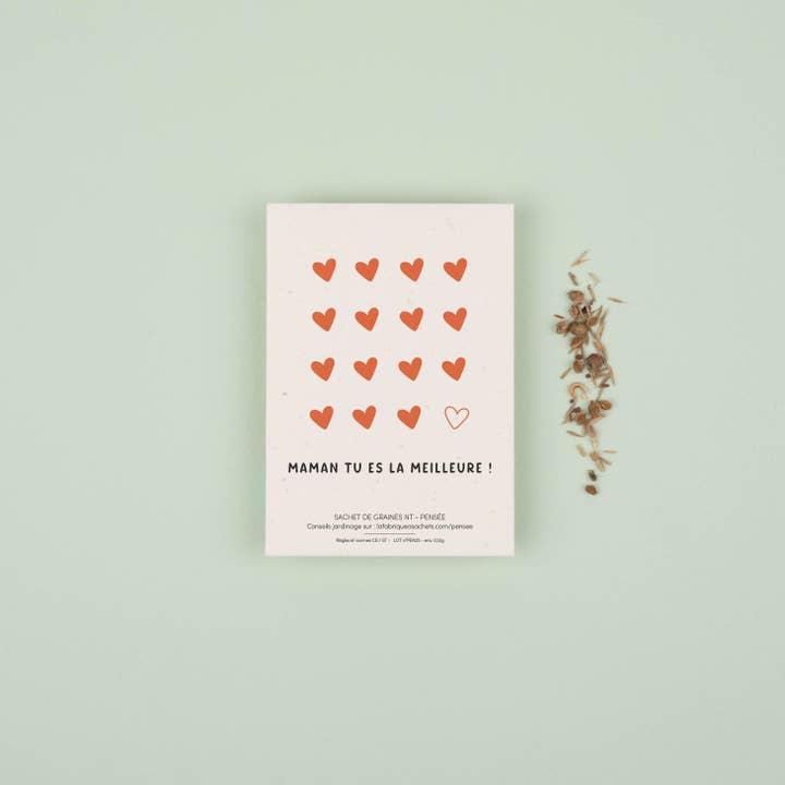 La Fabrique à Sachets - Wholesale Mother's Day Card - Mom, you are the best - Packet of pansy seeds