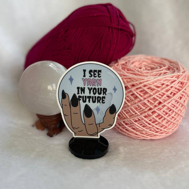 I See Yarn in Your Future Sticker for wholesale by The Hookshelf