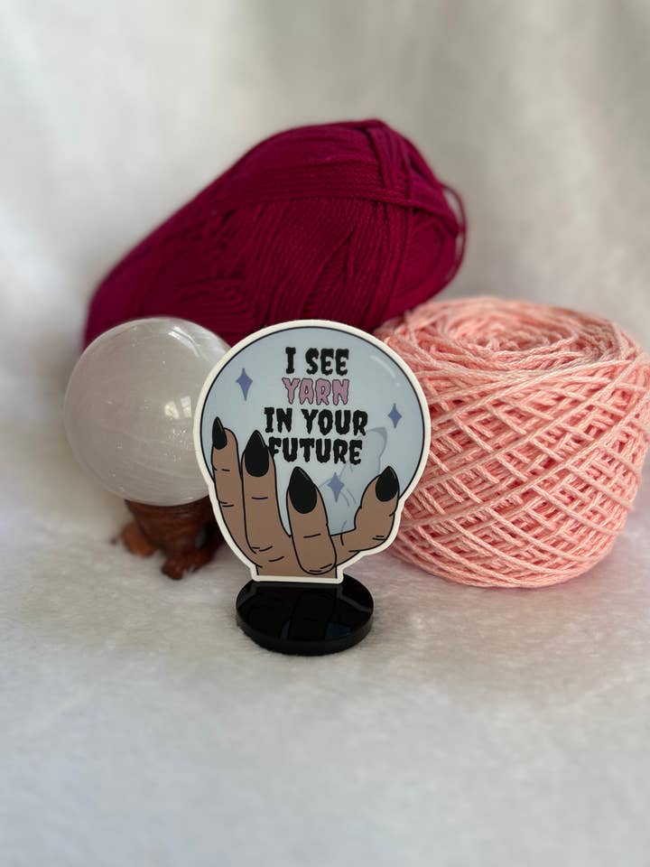 I See Yarn in Your Future Sticker for wholesale by The Hookshelf