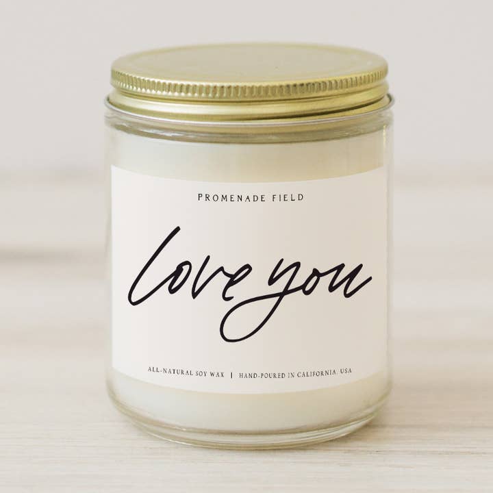 Love You Soy Candle, presente do dia das mães, presente da mãe por atacado de Promenade Field