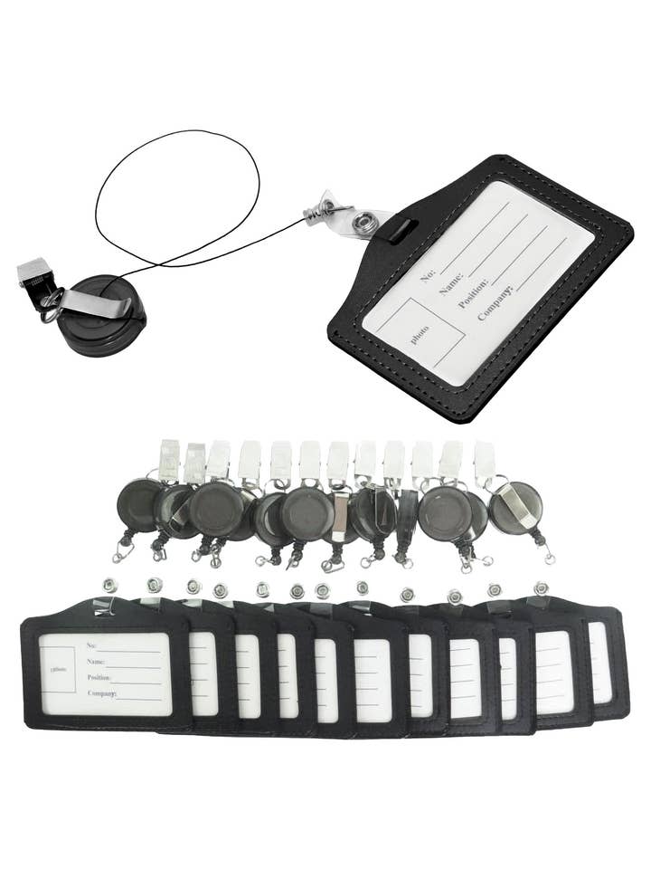 Black Id Card Holder Lanyard - Horizontal for wholesale by Cap Zone