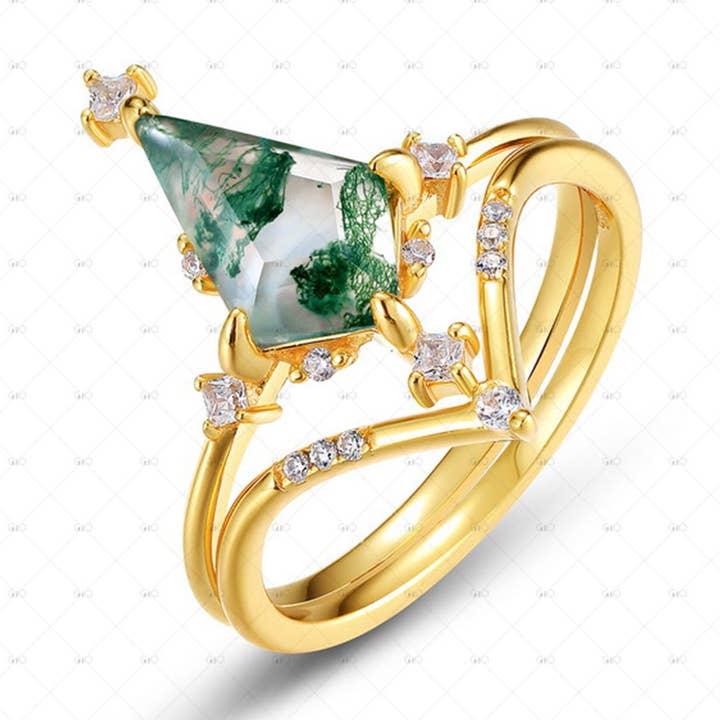 S925 Anel Empilhador em Prata de 1ª Lei Diamante e Ágata por atacado de Gioiellin - S925 Silver Jewelry