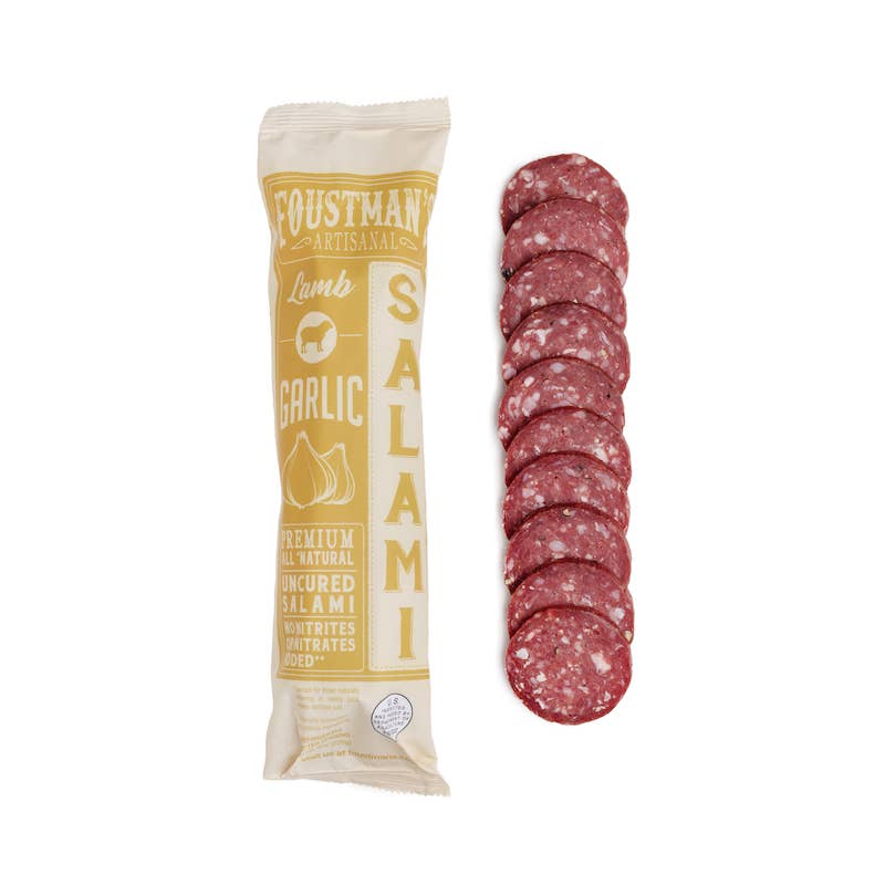 Foustman's Salami - Wholesale Salami - LAMB GARLIC | FOUSTMAN'S ALL-NATURAL UNCURED SALAMI - 8oz