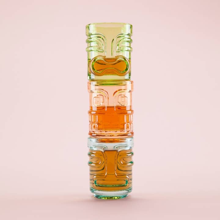 TRUE - Wholesale Shot Glass - TrueZoo Tiki Trio Stackable Glass Shot Glasses - Set of 3