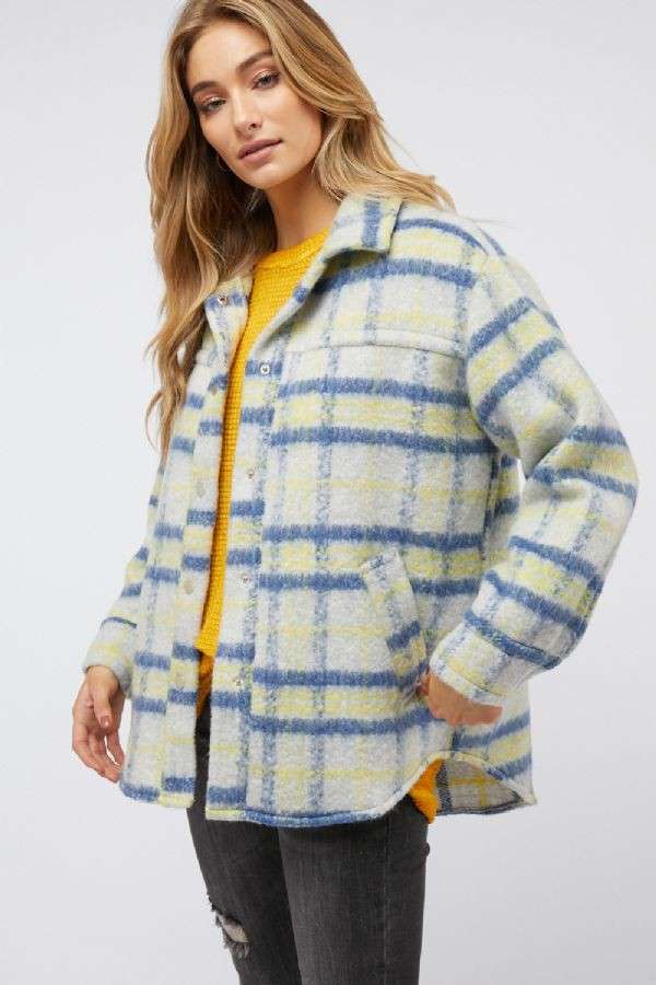 Davi & Dani - Wholesale Jacket - Women's - PLUS PLAID BUTTON DOWN JACKET5