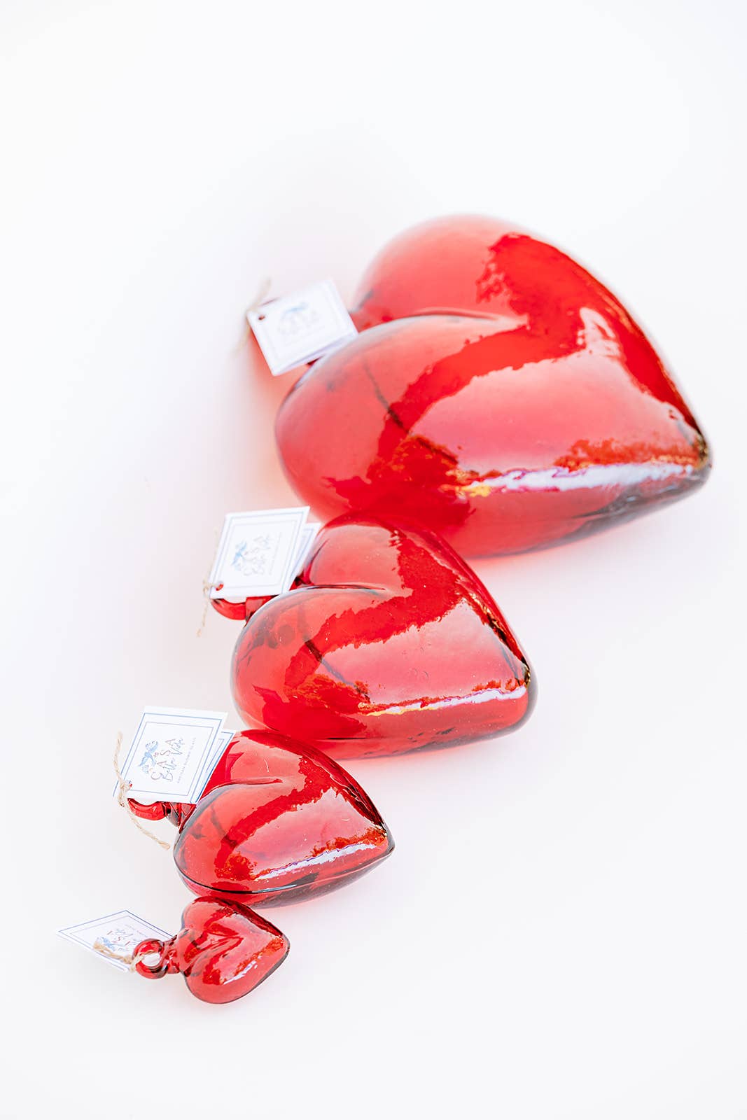 Casa Bella Vida - Wholesale Decorative Tabletop Object - Blown Glass Heart - Red - Large2