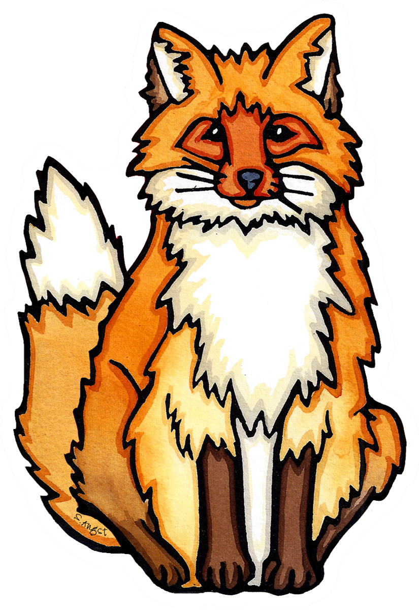 Sarah Angst Art - Vente Autocollant - Autocollant en vinyle Fox1