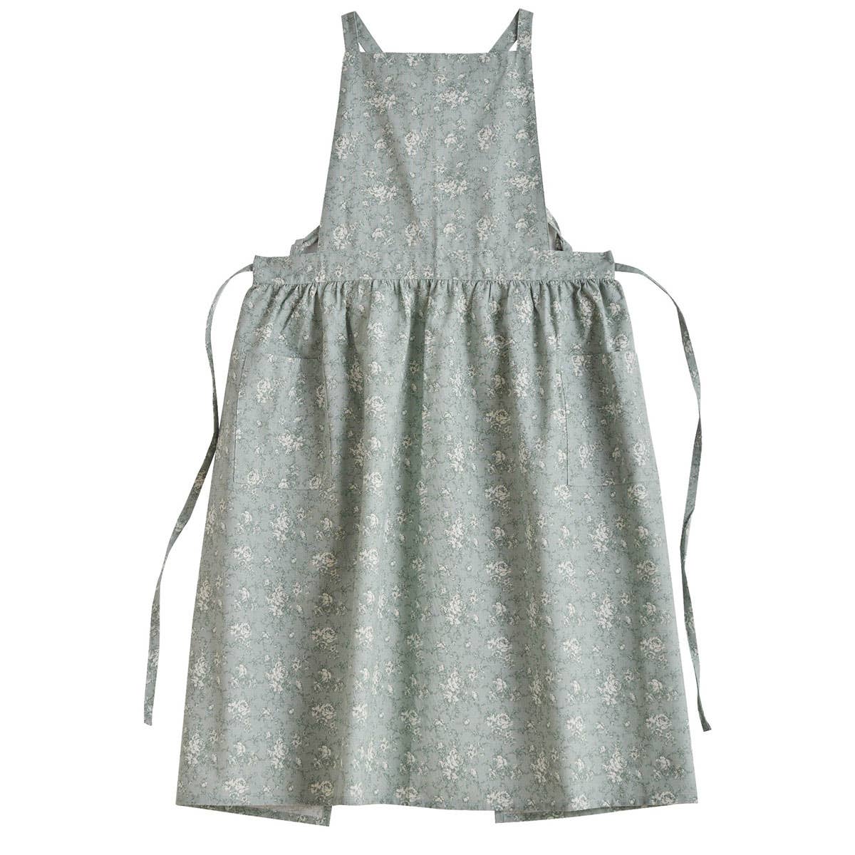 ACCITY - Wholesale Apron - Extended Floral Print Linen Aprons with pockets_CWMM33040