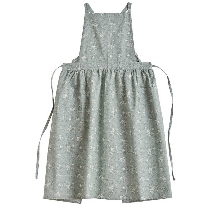ACCITY - Wholesale Apron - Extended Floral Print Linen Aprons with pockets_CWMM3304