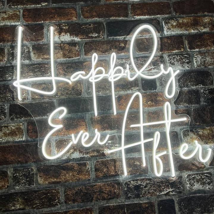 Insegne al neon per sempre felici e contenti, luci al neon, insegne al neon a LED f per la vendita all'ingrosso da parte di Aoos Custom