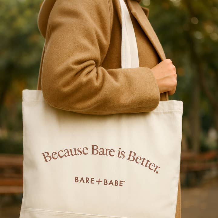 Because Bare is Better Tote Bag for wholesale by Bare Babe