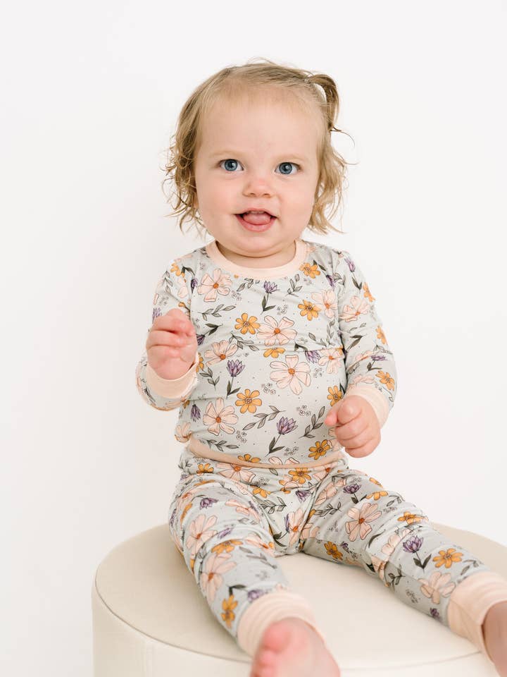 Little One Shop - Wholesale Top & Pant Set - Baby - Autumn Floral Bamboo Set2