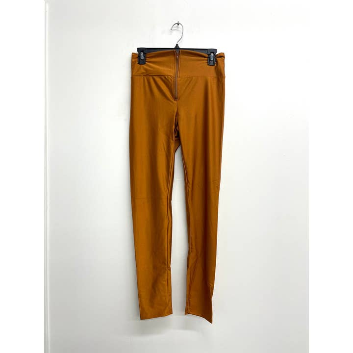 B10484 Leggings de Cintura Alta con Cremallera Colores Oscuros para venta al por mayor de Uptown Apparel