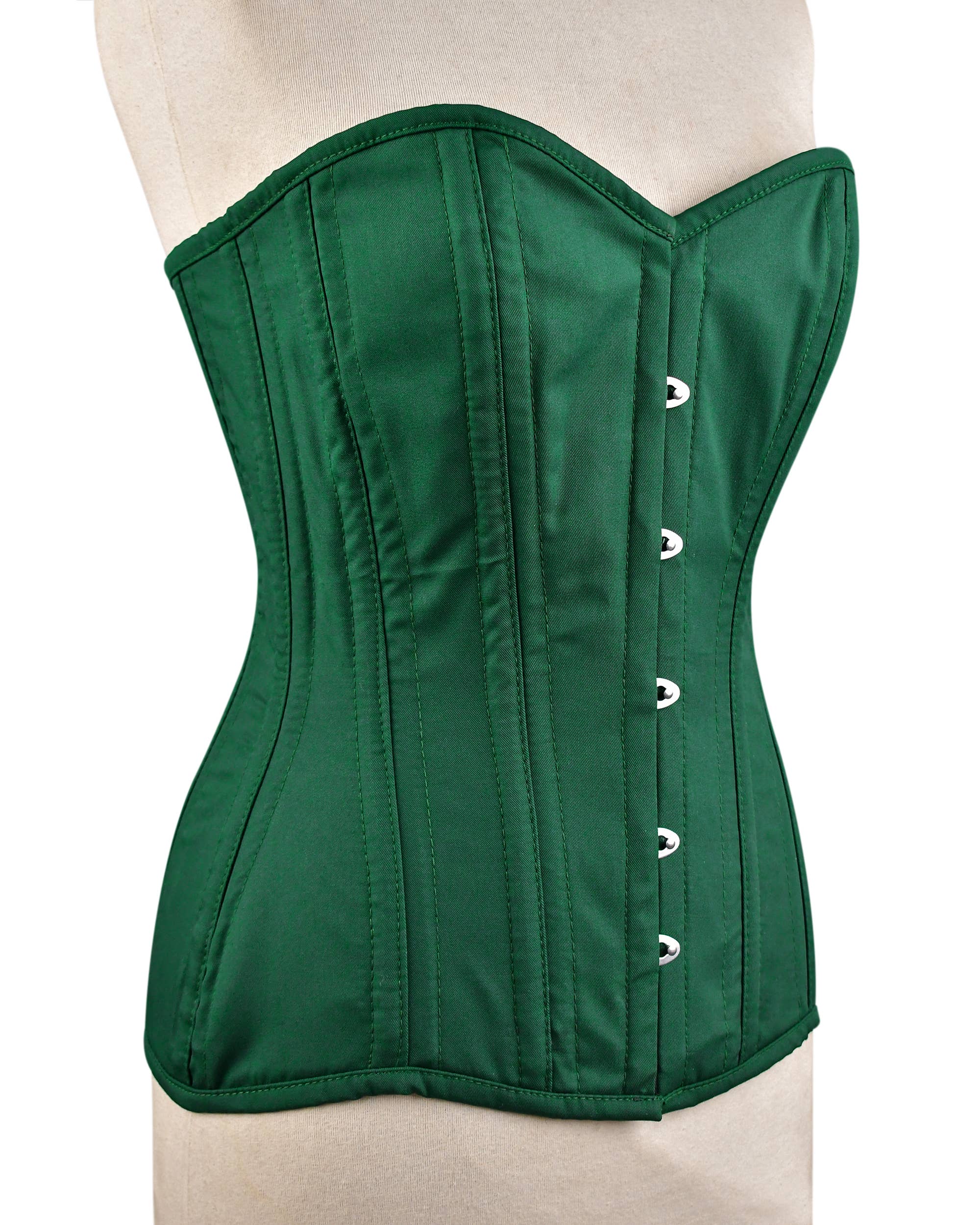 Groen Unieke handgemaakte middeleeuwse korset met voorste haak en stalen baleinen voor groothandel op Faire6
