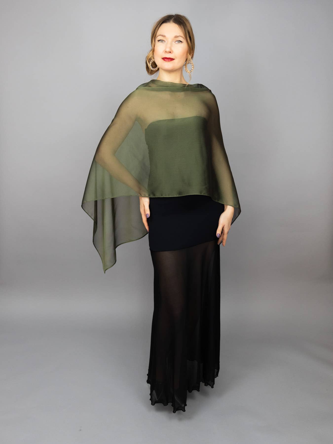 BridalSpain - Venta al por mayor Capa corta- Mujer - Capa Transparente Estilo Griego en Color Vino para Damas de Honor28