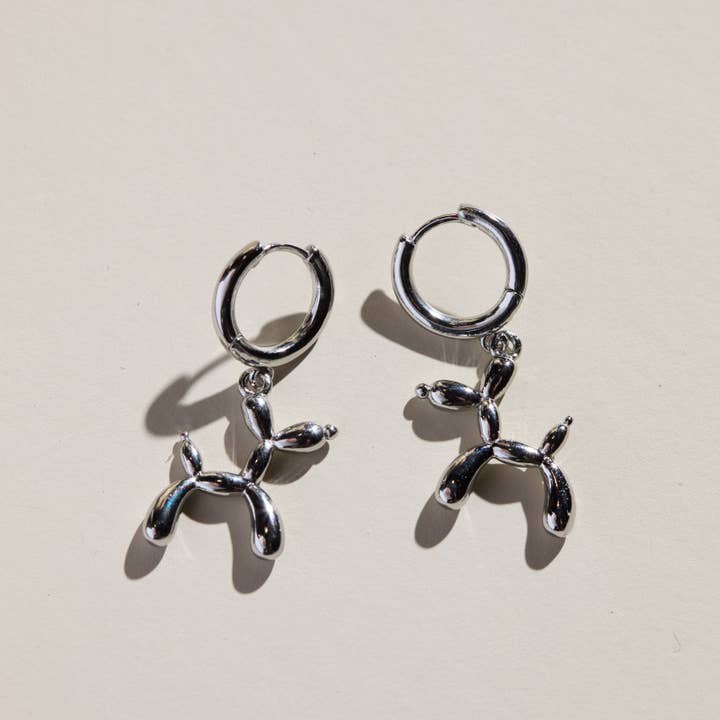 Nickel and Suede - Wholesale Huggie Earrings - Balloon Animal Huggies