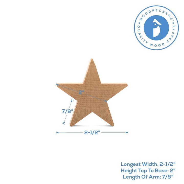 Woodpeckers Crafts - Wholesale Cutouts - Wood Star4