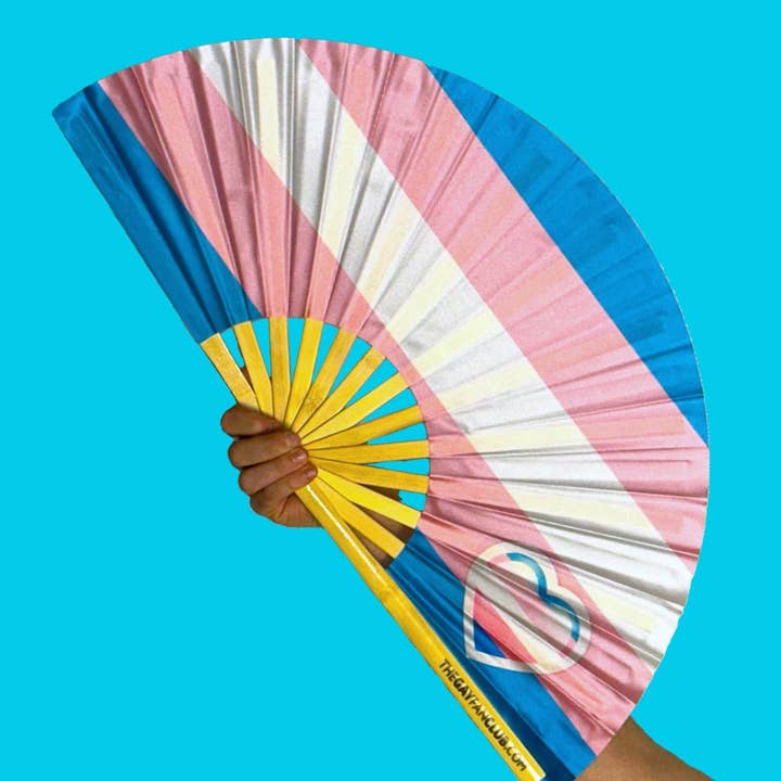 The Gay Fan Club - Wholesale Handheld Folding Fan - Trans Pride Flag Fan4