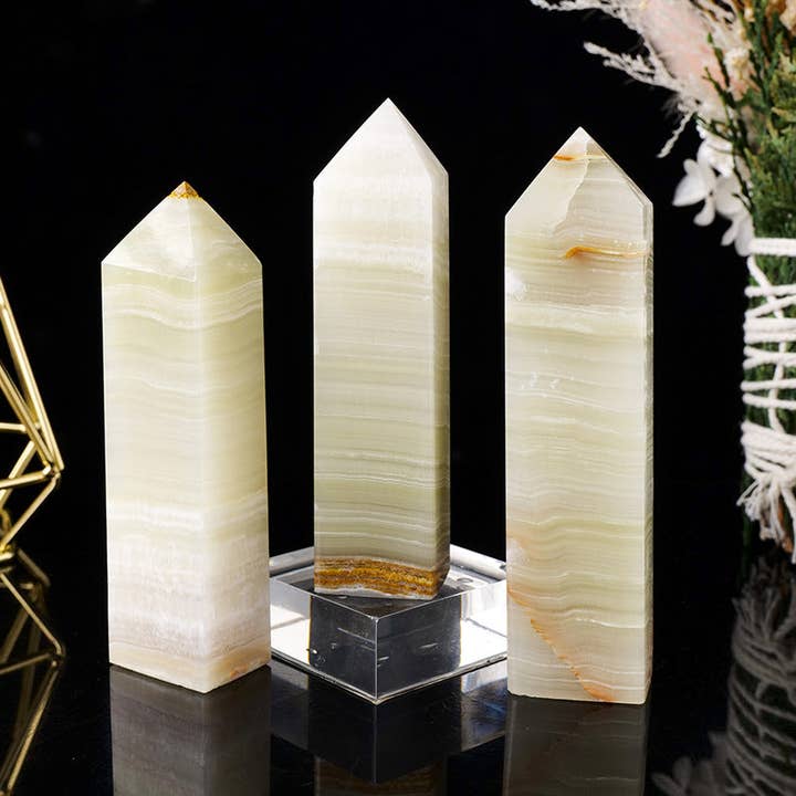 Moon Rituals - Wholesale Spiritual Stone/Crystal - Natural Afghanistan Jade Crystal Obelisk Tower Point