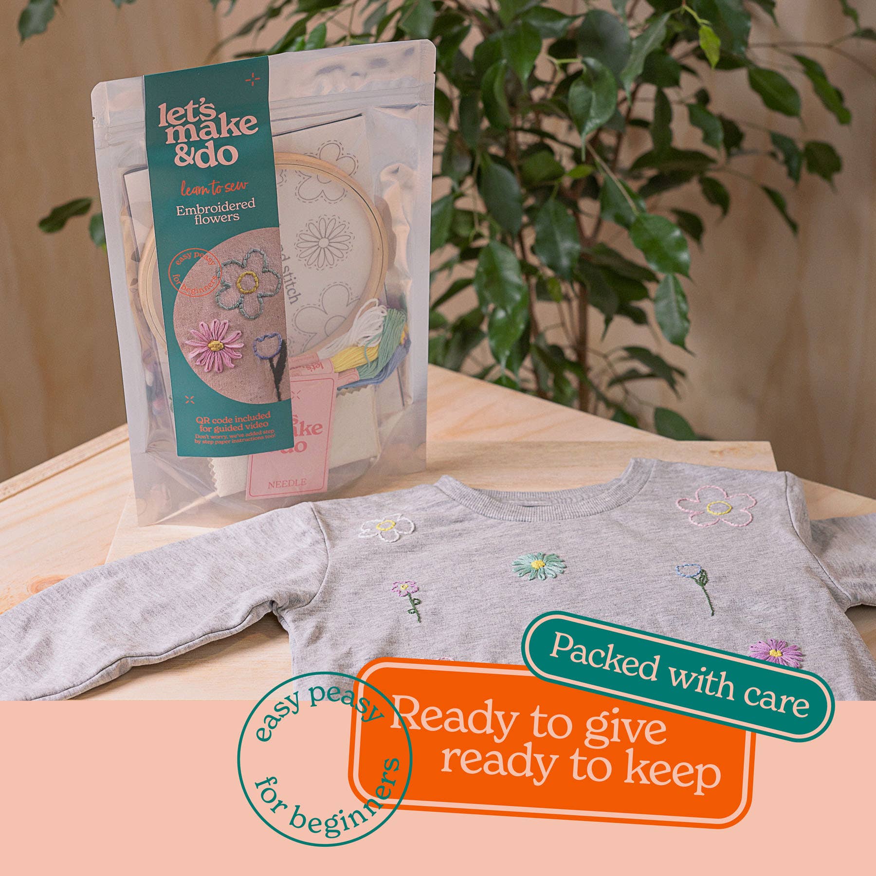 Let's Make & Do – wholesale Sömnadskit – Lär dig sy egna broderade blommor - kit för nybörjare6