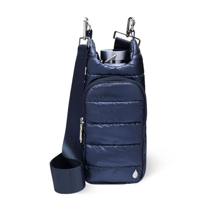 Navy Blue Shiny HydroBag® with Matching Solid Navy Strap for wholesale by WanderFull