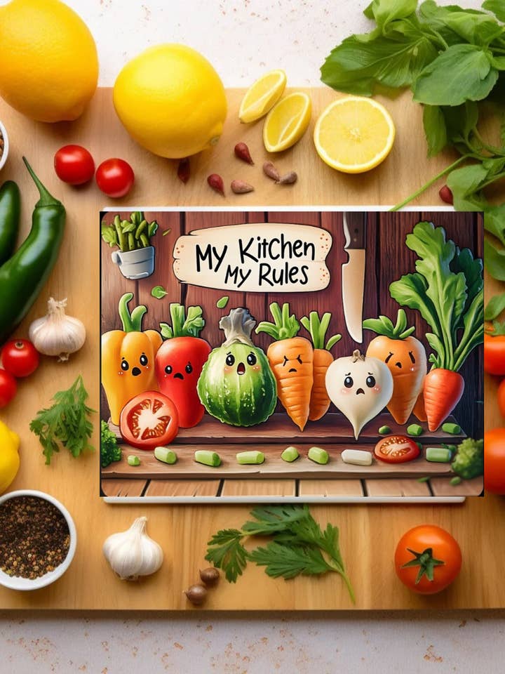 My kitchen my rules cutting board for wholesale by Eclectic Wallflower Boutique